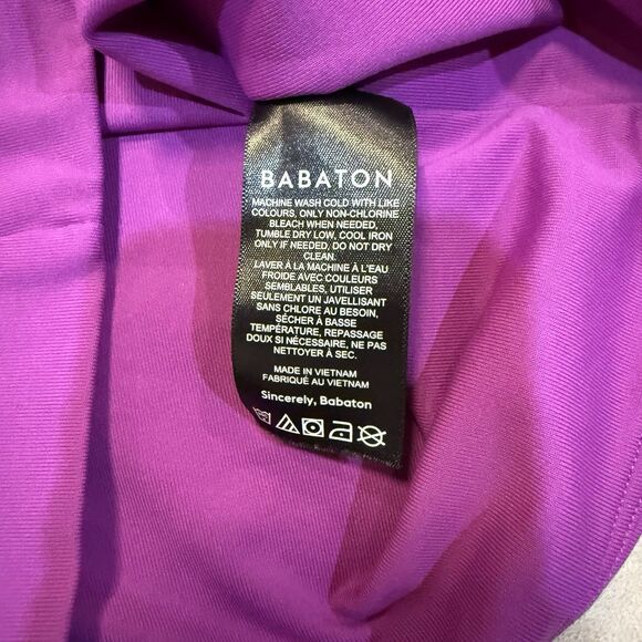 Aritzia BABATON Purple Short Sleeve Crop Top Size Small EUC - Picture 4 of 4